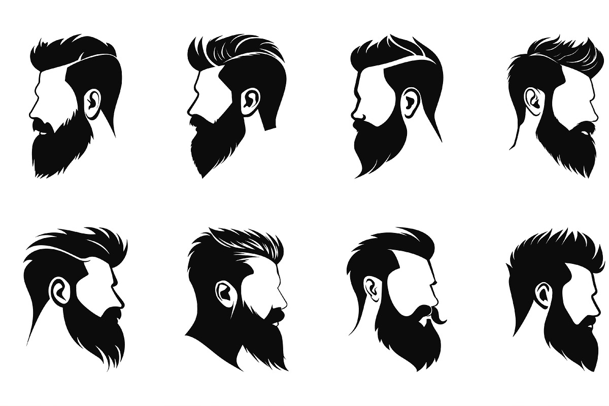 Hair and Beard Vector Silhouette Set, a Person Illustration by Gfx Expert Team (Photo 2 of 3)