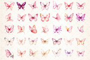 Pink Watercolor Butterflies, an Illustration by DreamCafeArt (Thumbnail 2 of 7)