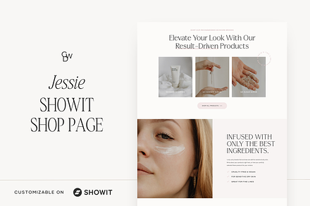 Showit Shop Page Template | Jessie