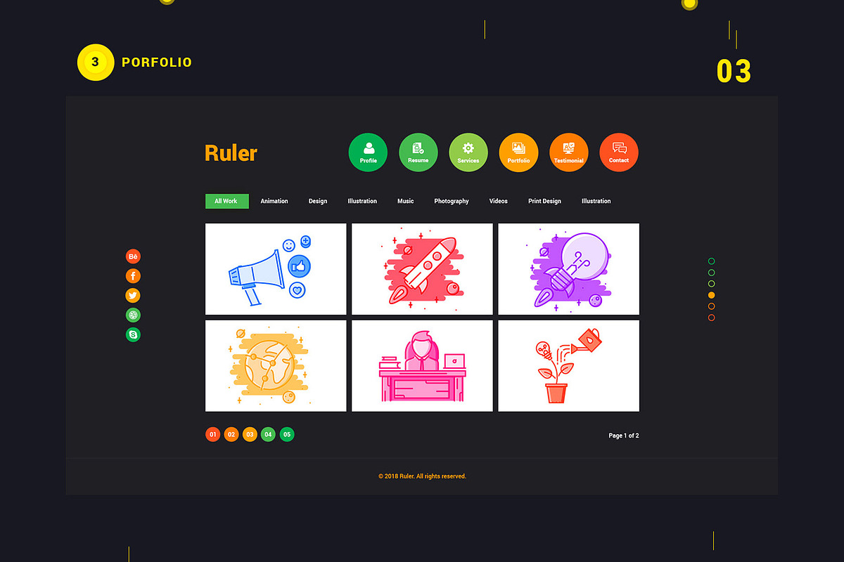 Ruler Vcard CV Resume HTML Template, a HTML Template by RiveupDigital (Photo 3 of 7)