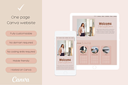 Feminine one-page website template, a Social Media Template by Valley Media Templates (Thumbnail 1 of 4)