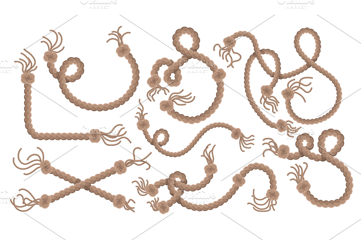 Set of hanging ropes with, an Object Illustration by Things for designers