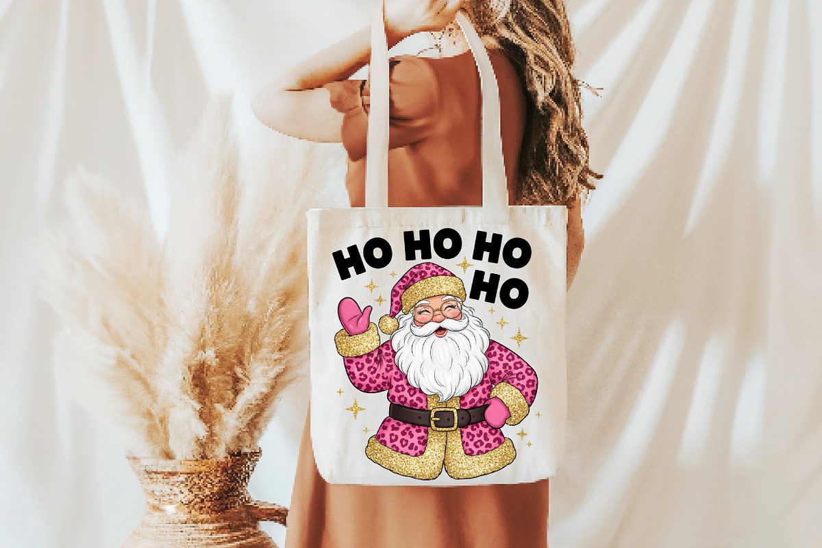 Pink Leopard Glitter Santa PNG, an Illustration by Daily.Designs (Photo 5 of 5)