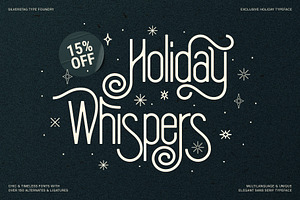 SLTF Holiday Whispers Typeface, a Sans Serif Font by SilverStag Type Foundry
