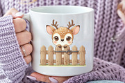 Watercolor Deer Peeking Fence Clipar, an Illustration by Rose Art (Thumbnail 4 of 5)