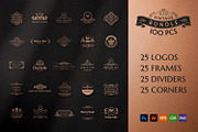 BUNDLE 100 Template Logos & Elements, a Branding & Logo Template by Decorus Extezy (Thumbnail 1 of 16)