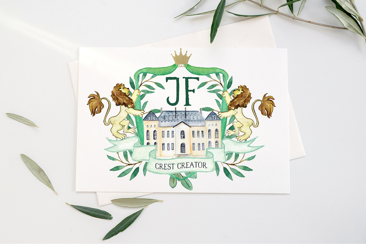 Crest Creator Wedding Watercolor, an Illustration by LABFcreations (Photo 10 of 18)