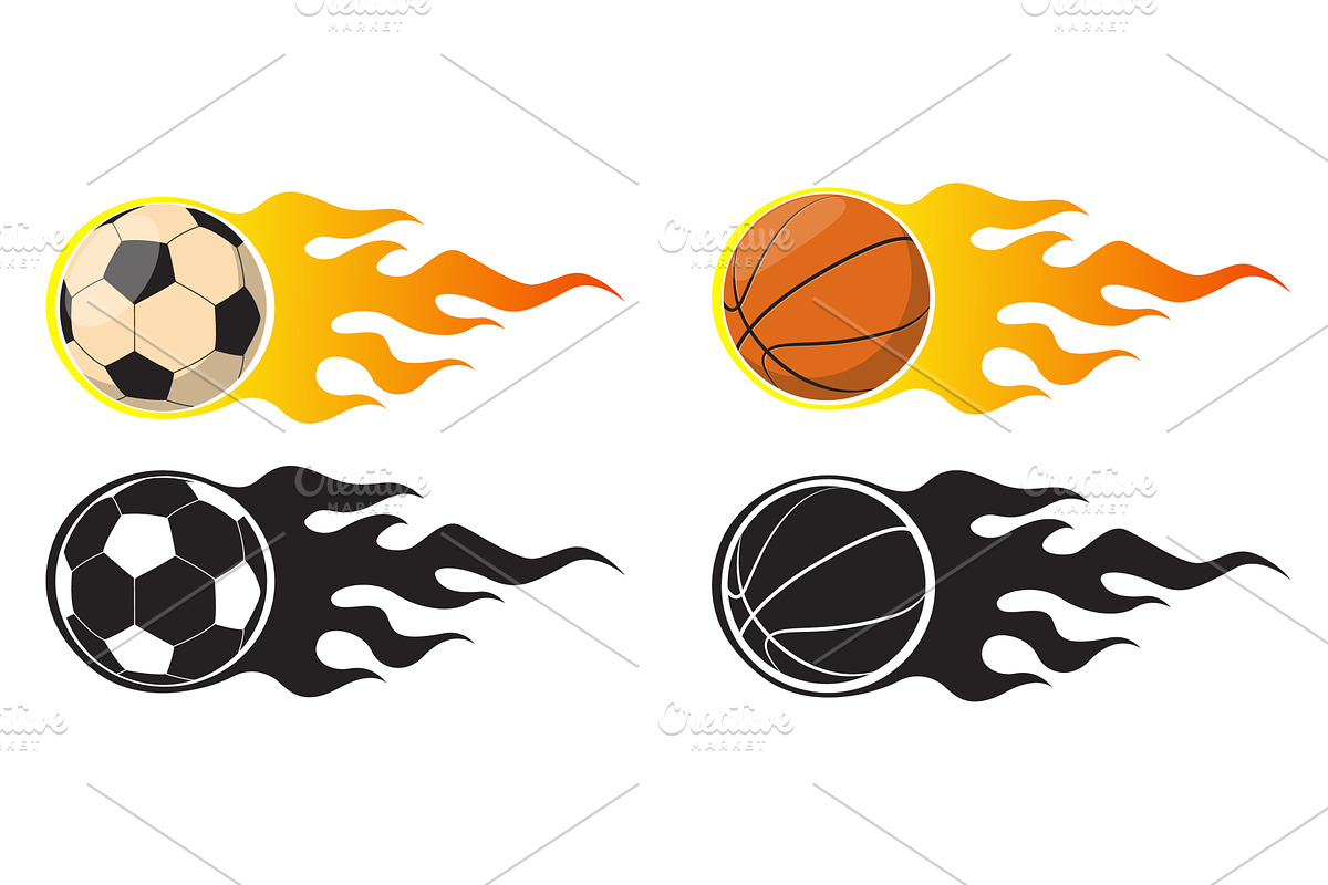 Basketball and soccer ball icons in, a Sport Illustration by Vectorbuum