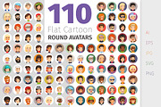 Flat Cartoon Round Avatars, an Icon by Voysla's Shop (Thumbnail 2 of 4)