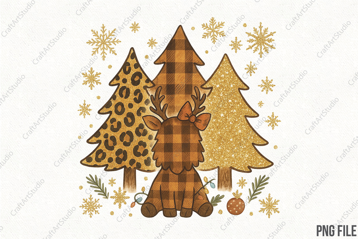 Leopard Christmas Tree PNG, an Illustration by CraftArtStudio (Photo 1 of 4)