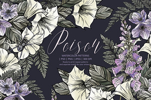 POISON | Watercolor HALLOWEEN set