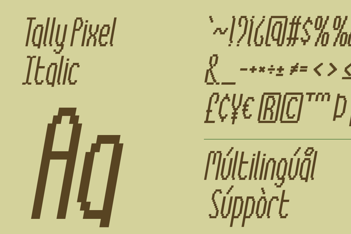 Tally Pixel - Retro Variable Font, a Sans Serif Font by Attype (Photo 8 of 9)