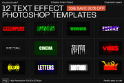 12 Text Effect Templates, a Layer Style Add-On by iDoodle Studio (Thumbnail 1 of 6)