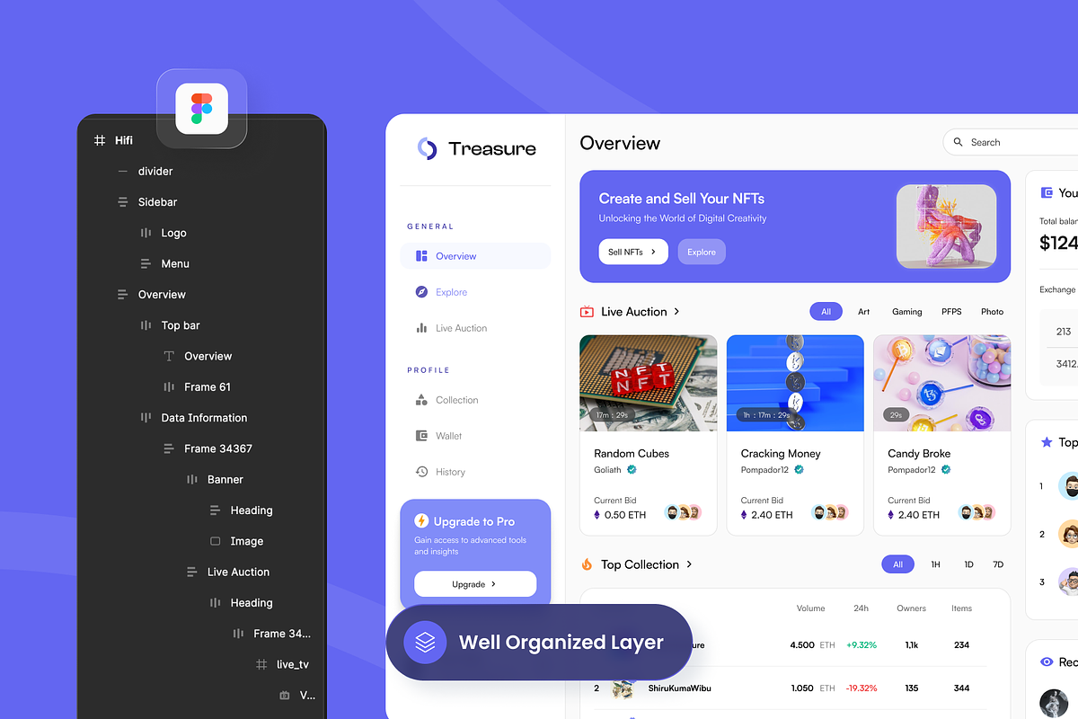 Treasure - NFT Marketplace Dashboard, a Websites & App Template by SLAB! Design (Photo 2 of 3)