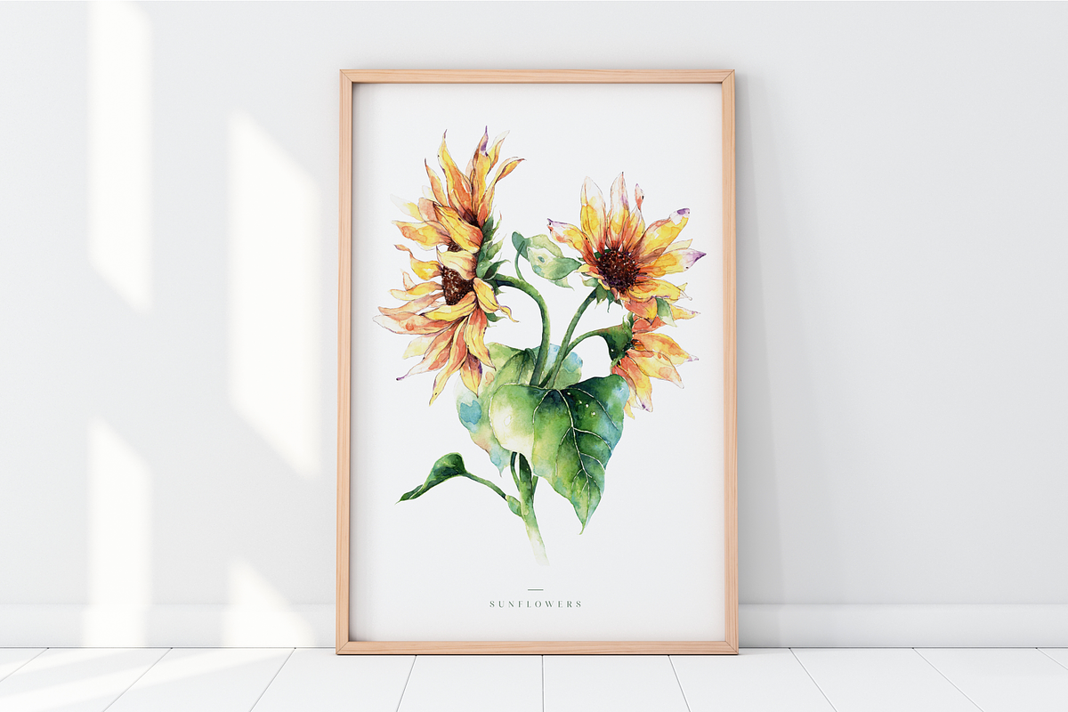 Watercolor summer Sunflowers, a Seasonal Illustration by Harmony Draws (Photo 5 of 5)