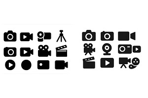 Collection of black camera and video, a Technology Illustration by ZinetroN
