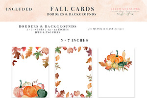 Fall Leaves Card Borders Backgrounds