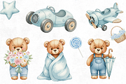 Watercolor Teddy Bear Clipart PNG, an Illustration by Elegant_Studio44 (Thumbnail 3 of 5)