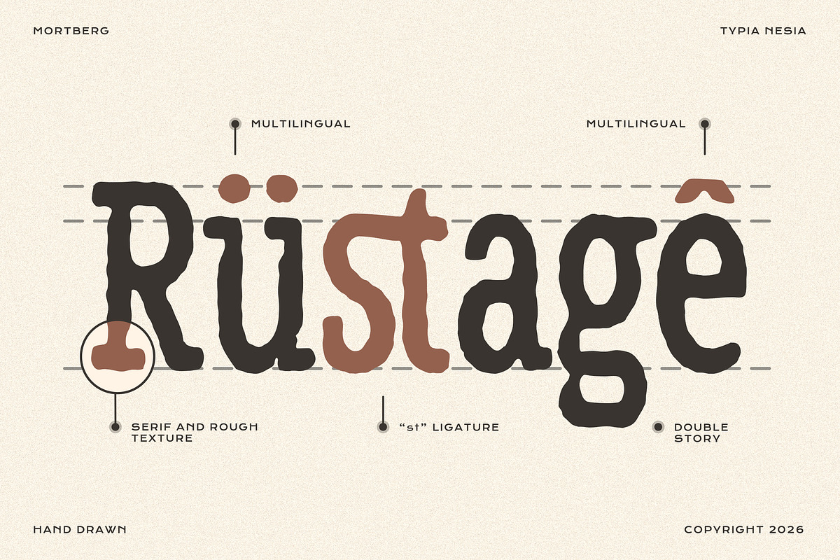 Mortberg – Rough Vintage Hand Drawn, a Slab Serif Font by Typia Nesia (Photo 2 of 11)