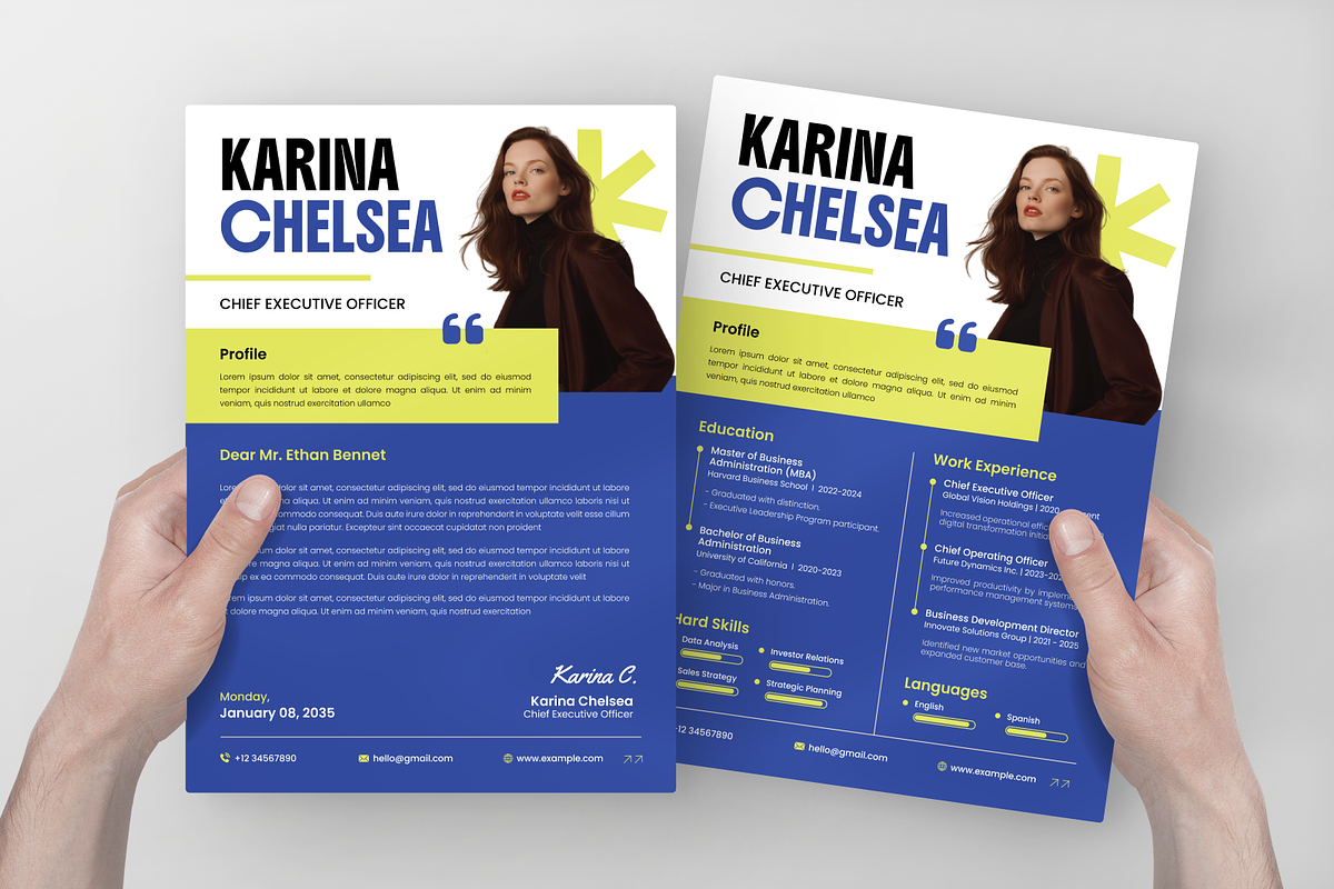 Blue Green Modern Corporate Resume, a Resume Template by Annora Studio (Photo 3 of 6)