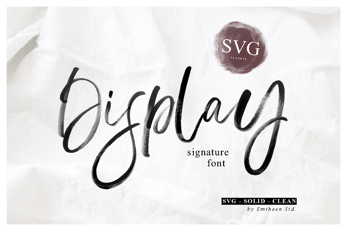 SALE! Display Signature Font - SVG, a Script Font by Emtheen Std. (Photo 1 of 11)