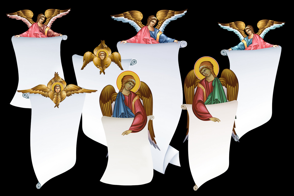 Archangels with rolls of parchment, an Illustration by Julia_Raketic (Photo 2 of 3)