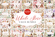 Watercolor Clipart Whole Shop Bundle, a Seasonal Illustration by ClipArtCharm (Thumbnail 1 of 9)