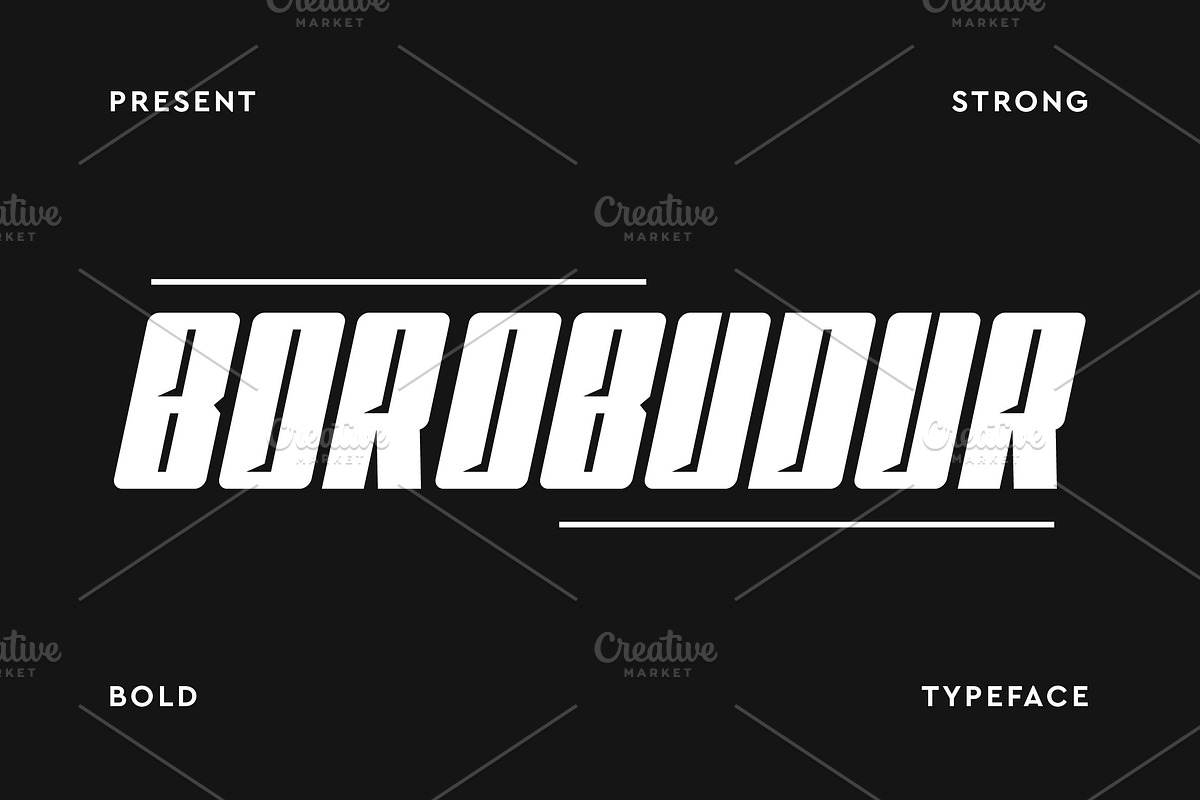 Borobudur - Bold Strong Typeface, a Sans Serif Font by Artiveko (Photo 1 of 4)