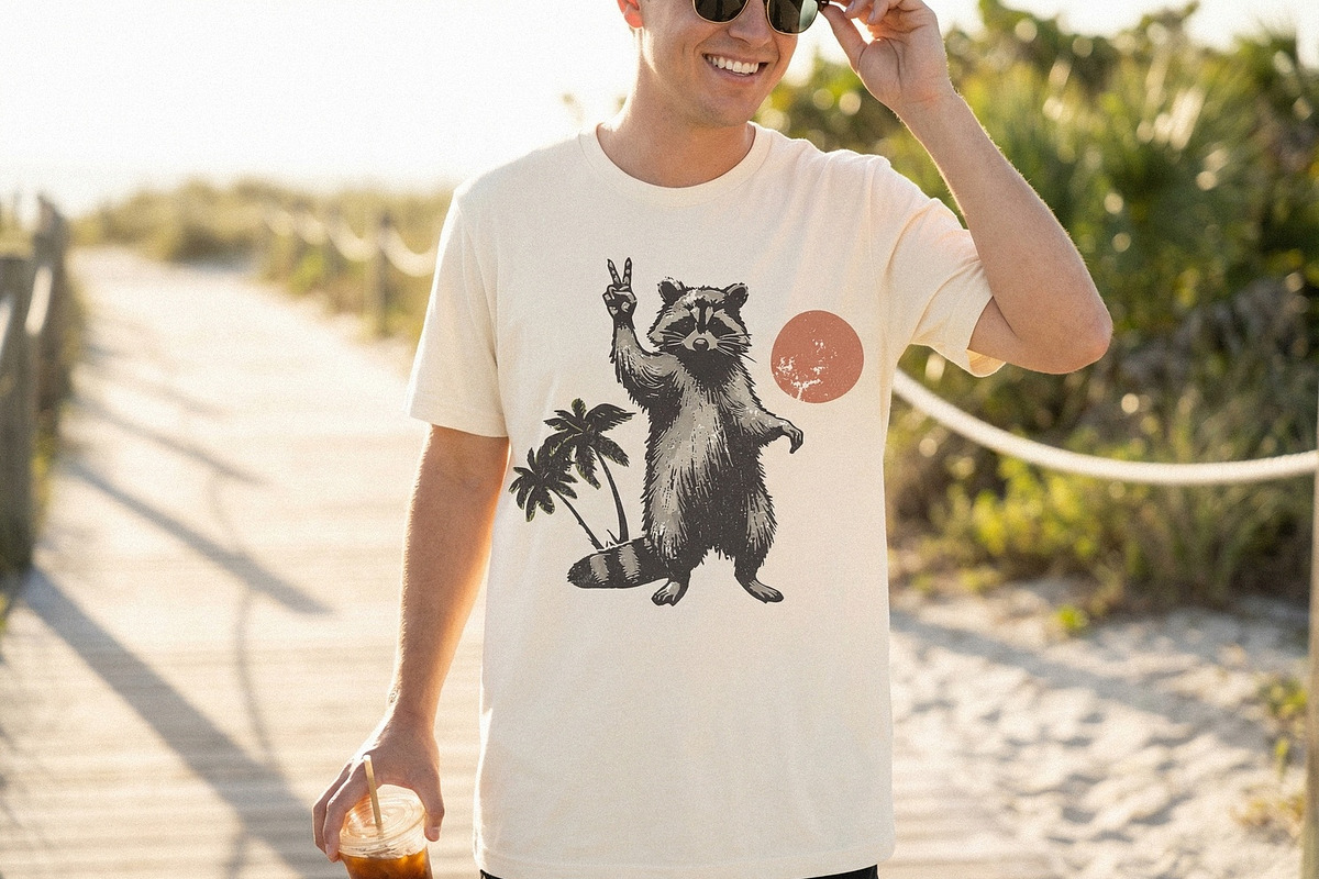 Raccoon Peace Sign PNG, Palm Tree, an Illustration by SharpMarketplace (Photo 2 of 5)