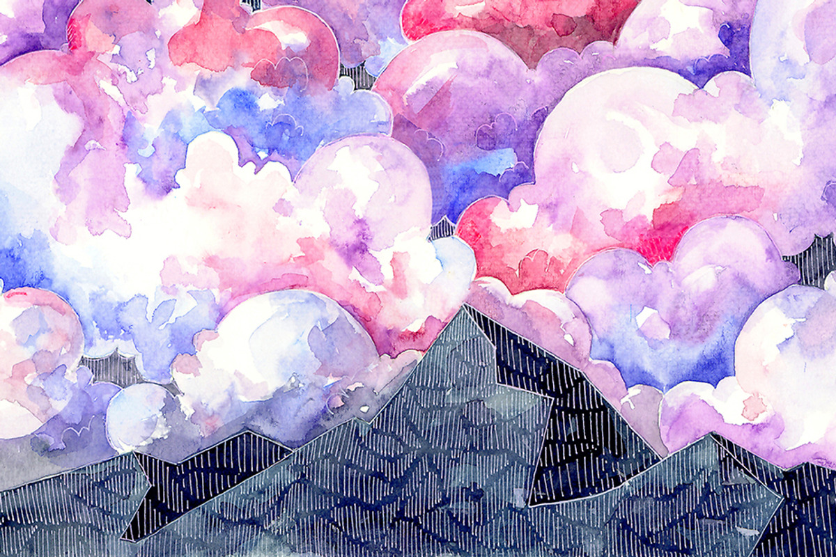 Watercolor Mountains, a Texture Illustration by Librebird (Photo 1 of 3)