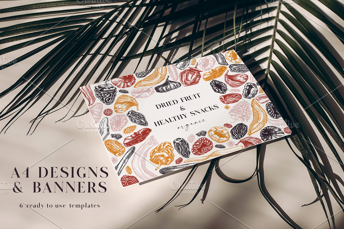 Dried Fruit set. Vector healthy food, a Food Illustration by Yevheniia (Photo 4 of 8)