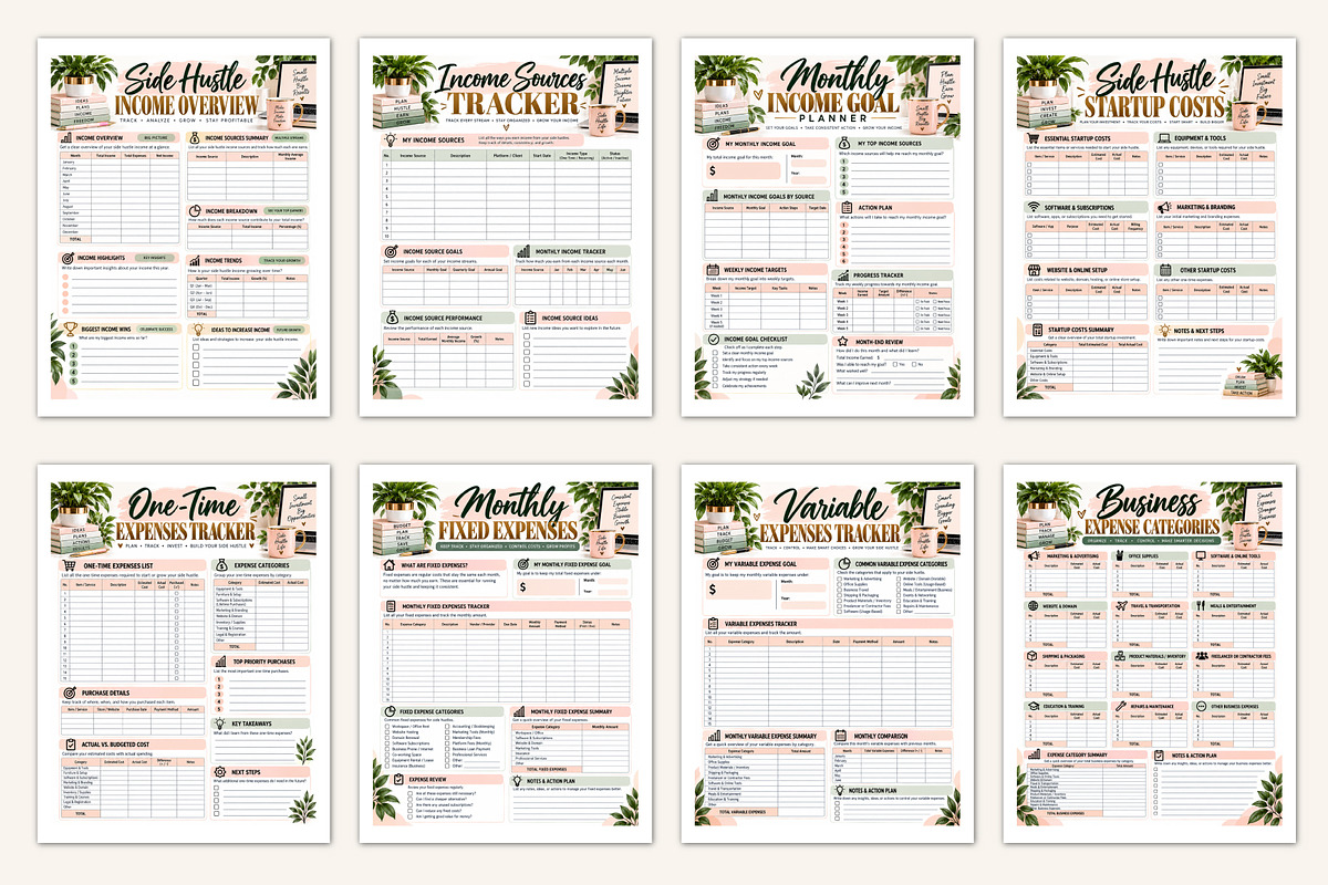 Side Hustle Budget Planner, a Stationery Template by Designmela01 (Photo 2 of 5)