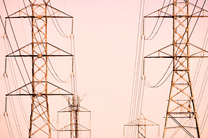 Electrical Power Grid Sunset, an Industrial Photo by THP Creative