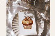 OCTOBER Watercolor Autumn Set, an Object Graphic by Kaleriia (Thumbnail 2 of 11)