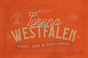 Lorena in Westfalen, a Sans Serif Font by Morisco (Thumbnail 1 of 9)