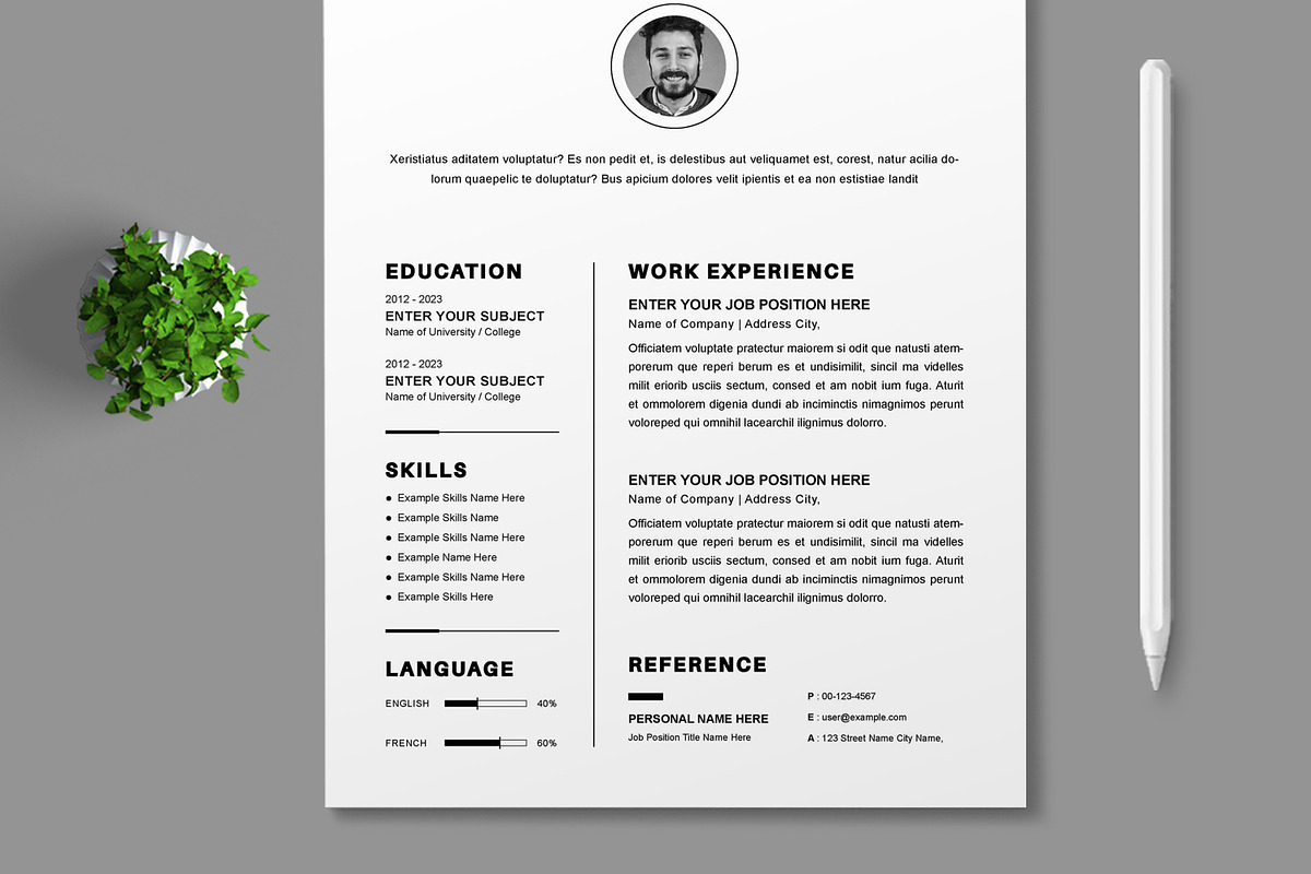 Resume Template, a Resume Template by MightyDesign (Photo 4 of 7)