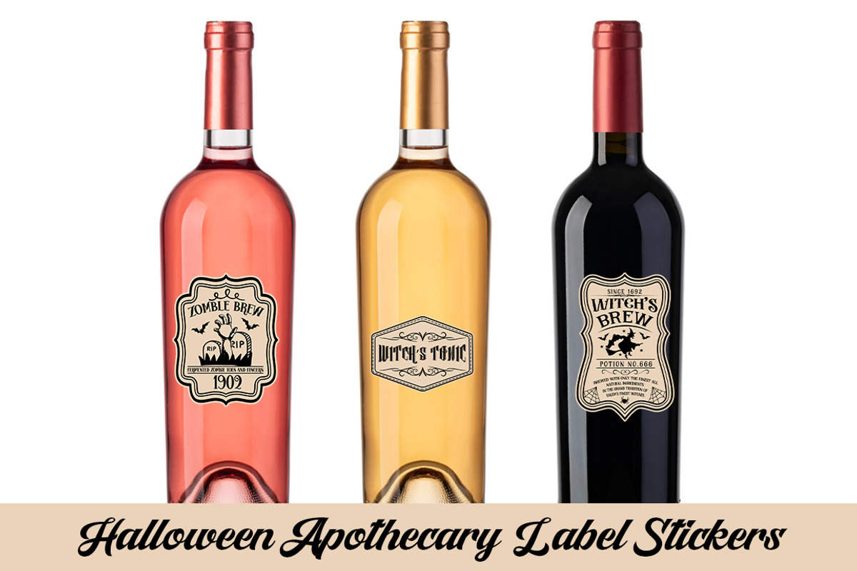 Halloween Apothecary Label Stickers, a Texture Graphic by Etcify (Photo 2 of 3)
