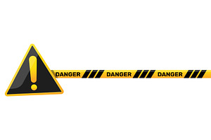 Triangular warning sign with, an Object Illustration by Vectorbuum