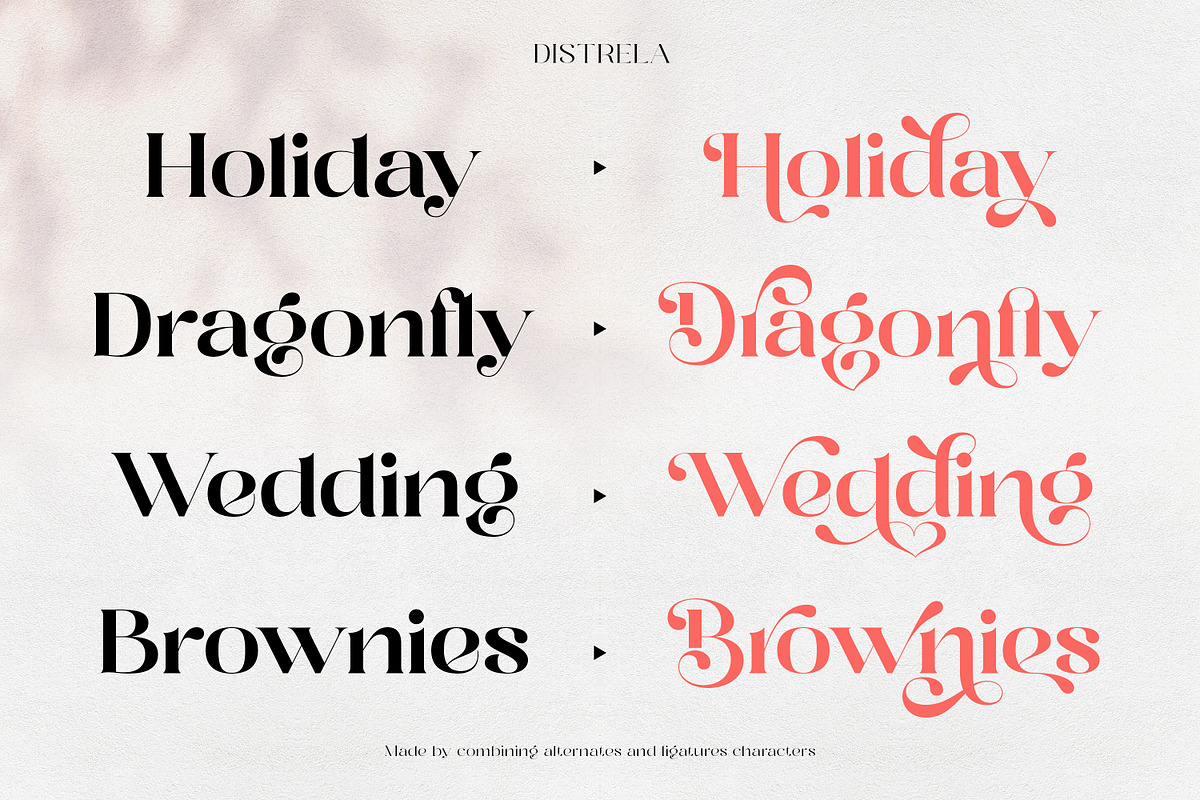 Distrela | Romantic Serif Font, a Serif Font by Ekahermawan (Photo 5 of 15)