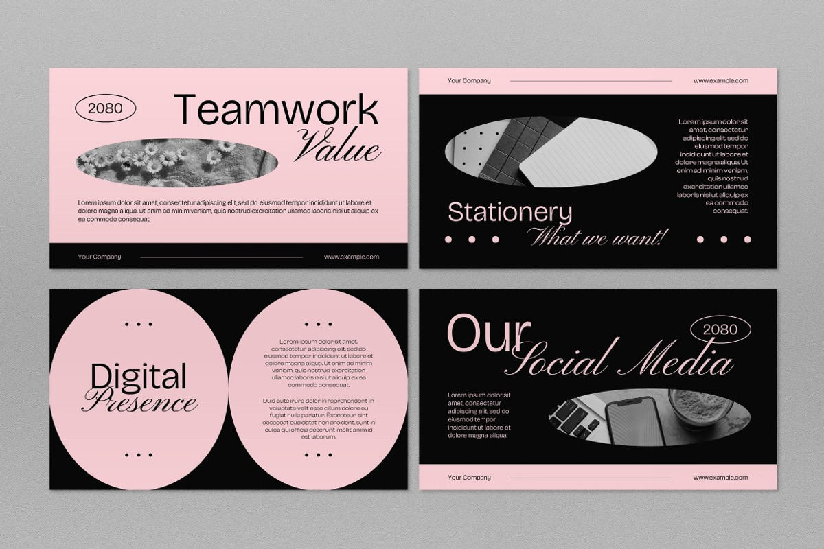 Black Pink Elegant Brand Power Point, a Presentation Template by graphicook (Photo 8 of 10)