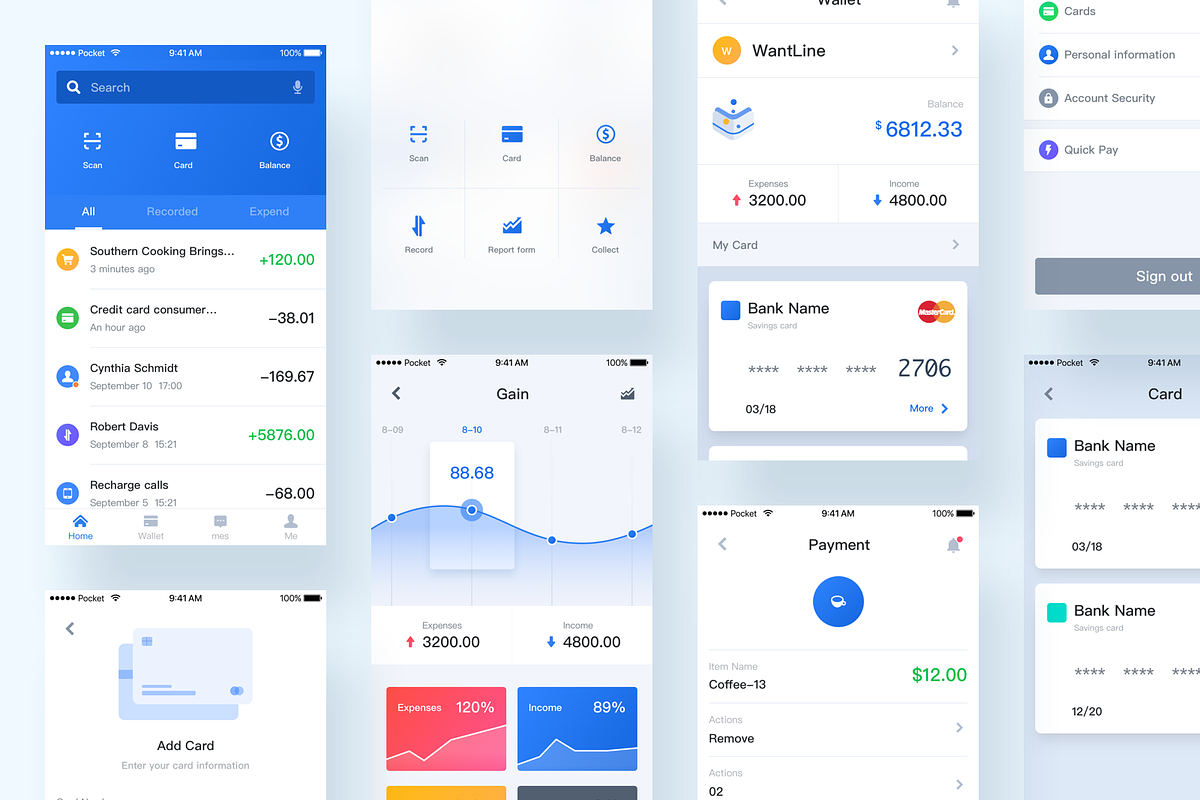 Pocket UI Kit Fintech App, a HTML Template by EpicShop (Photo 4 of 10)
