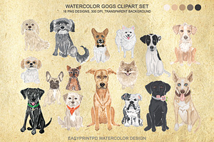 Dog Breeds Clipart Watercolor