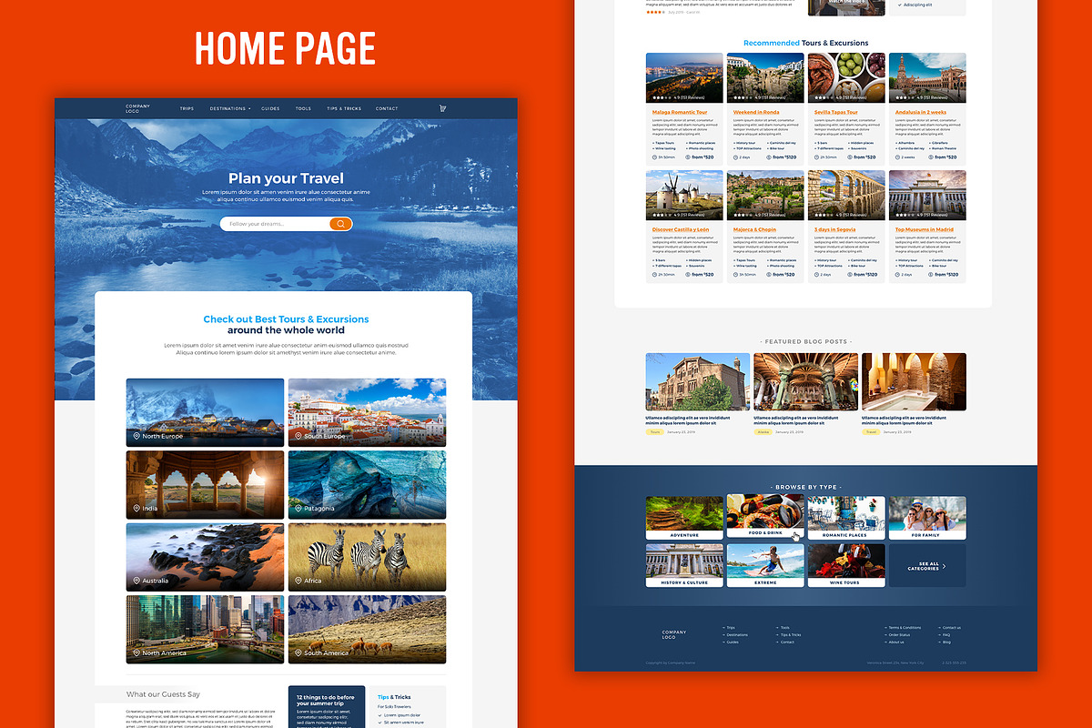 Travel Website Template - PSD & XD, a Websites & App Template by Better Be a Designer (Photo 2 of 13)