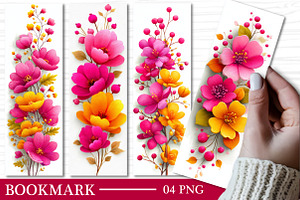 Floral Bookmark Design Flowers Bookm, an Illustration by GatewayDesign