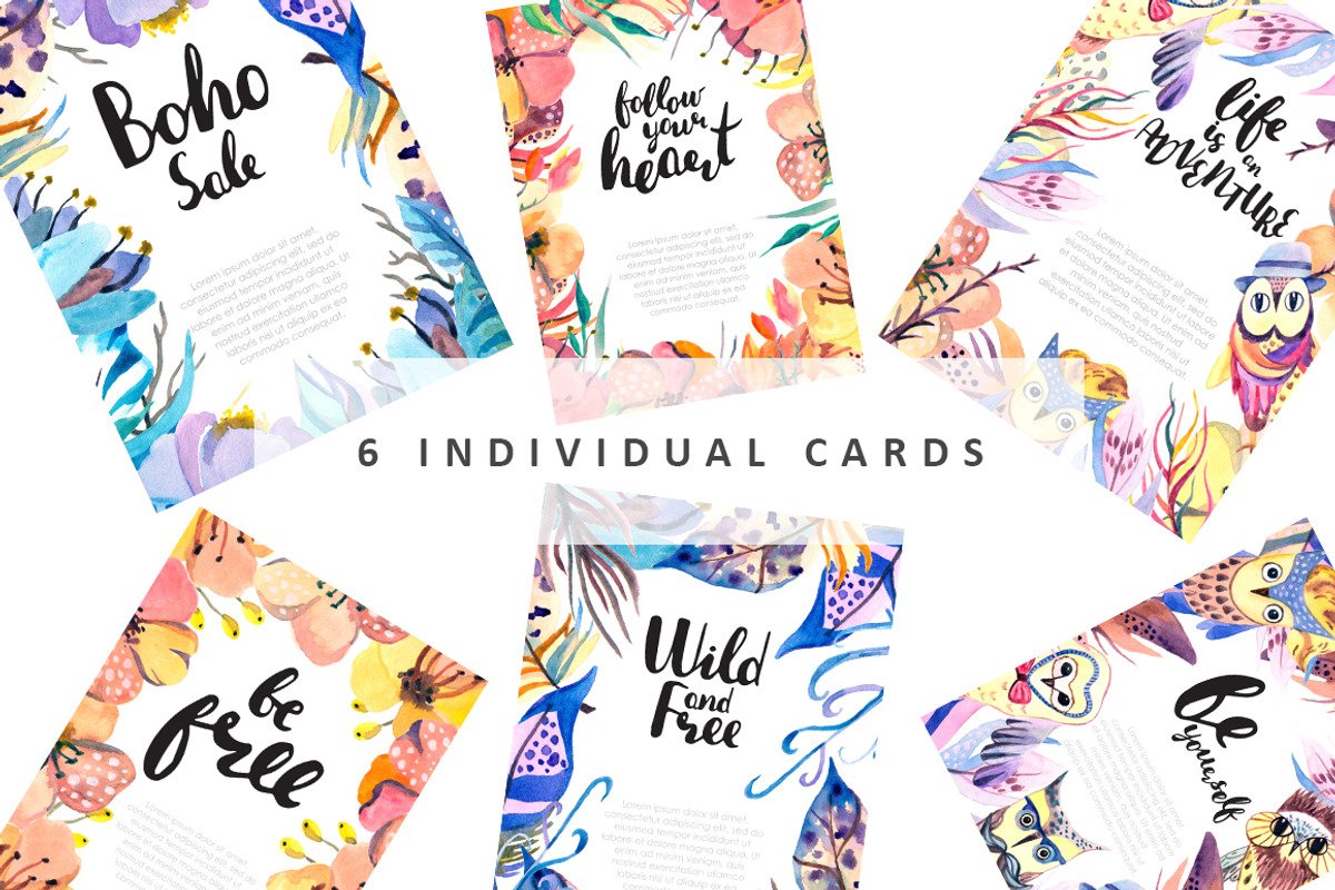 Wild and Free - Boho watercollor set, an Object Graphic by Kseniya_design (Photo 12 of 14)
