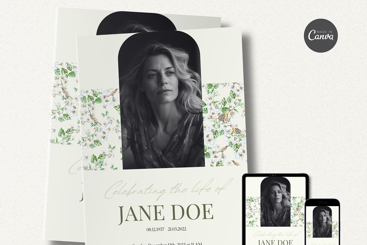 Funeral Program Template Set I Canva, an Invitation Template by The Social Stuff (Photo 2 of 9)