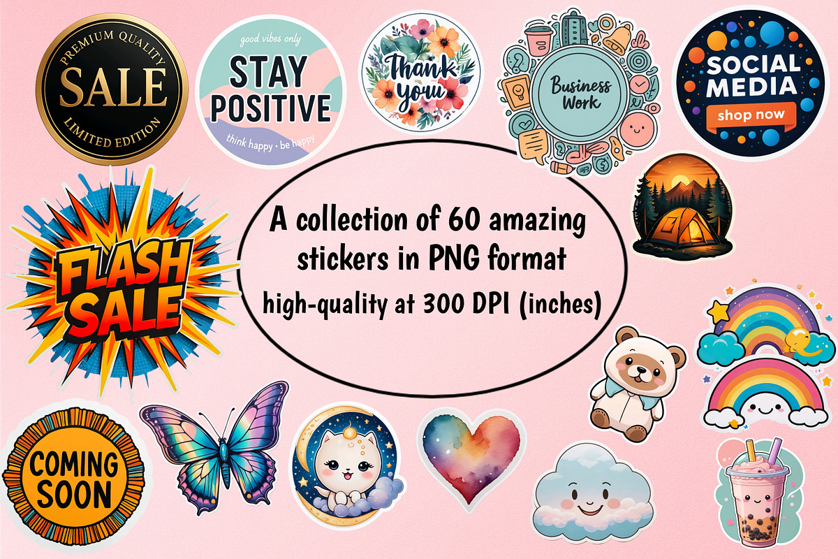 Printable PNG Stickers | 5x5 inch, an Object Graphic by Print Haven