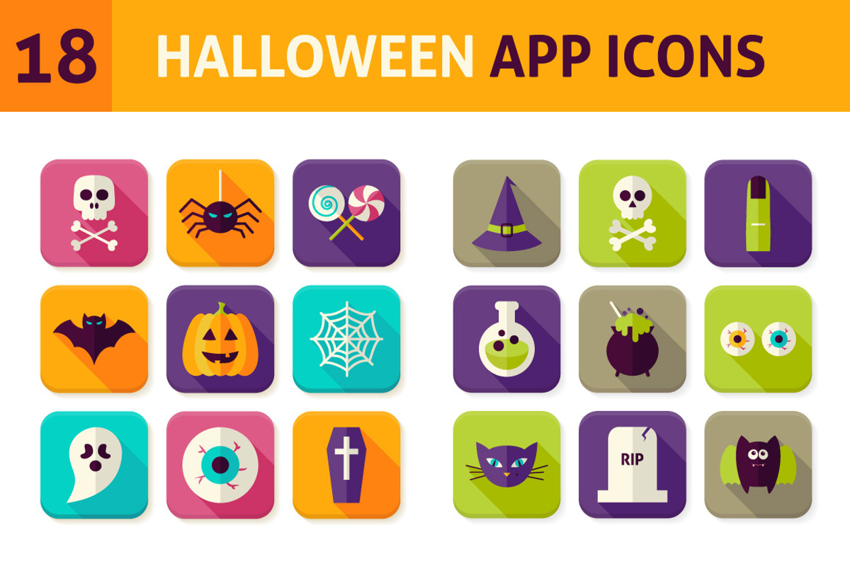 Halloween Vector Flat App Icons, an Icon by Anna_leni (Photo 1 of 7)