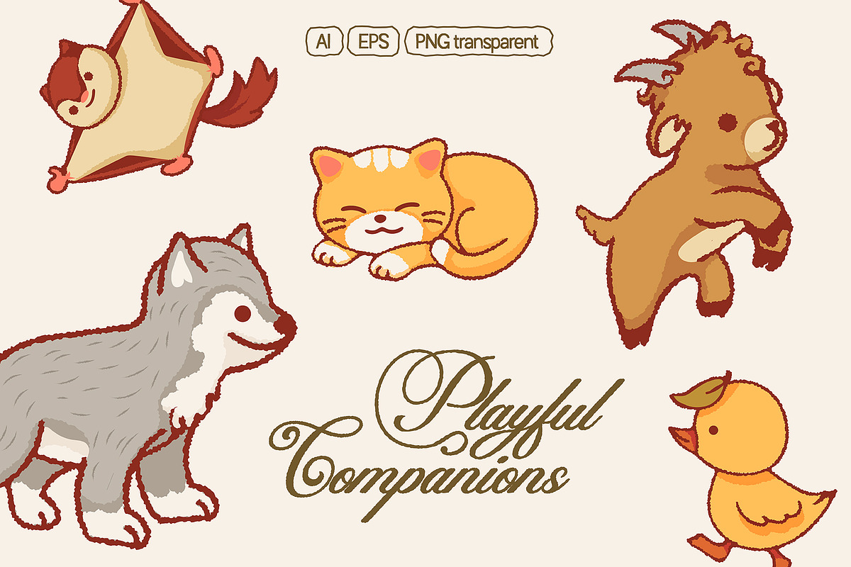 Whimsical Forest Friend - Vector Set, an Animal Illustration by Invisual Studio (Photo 5 of 9)