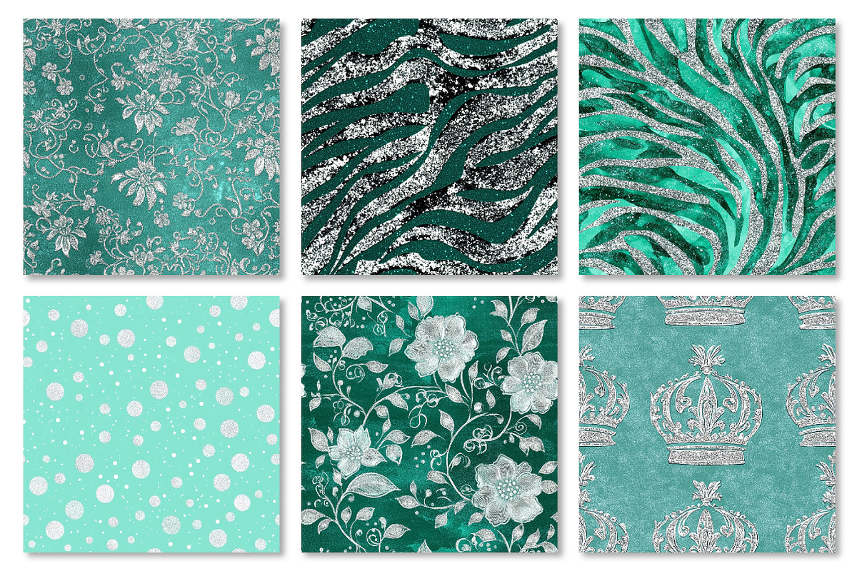 Mint Green Silver Glitter Texture, a Texture Graphic by Dream Creation (Photo 6 of 7)
